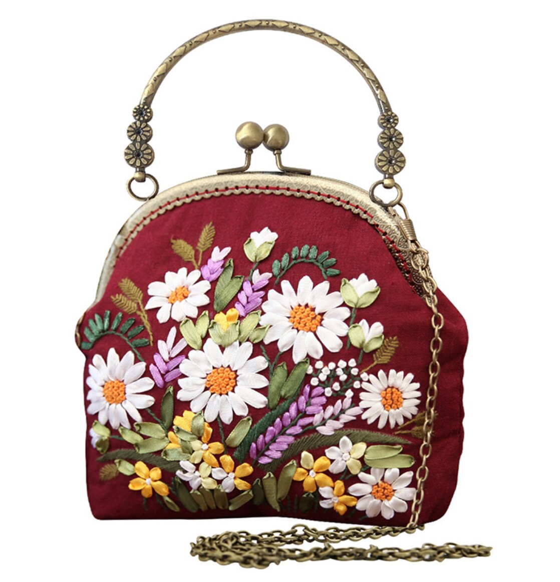 Chinesisch Einfach Stickerei DIY Blume Taschen Brieftasche Handtasche Kreuz Stich setzt Bausatz Hand NäHenne Handgemachte Handtasche Kreative: 16 müssen nähen du selber