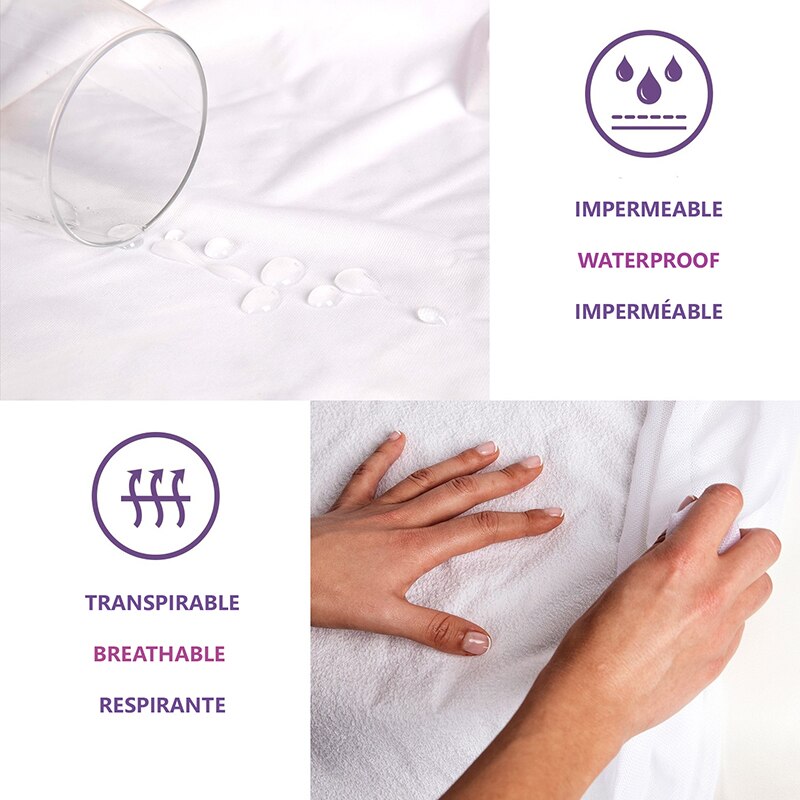 Flowen Protège Matelas 160x200 / 160x190 Cm Alèse Imperméable En Coton Protection Lit Couverture