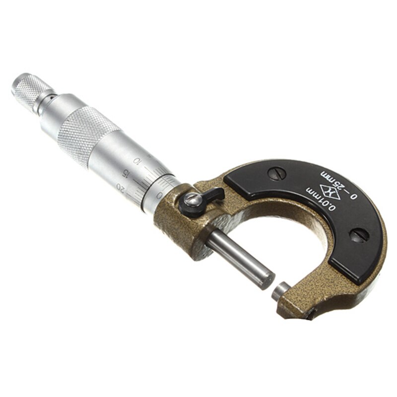 High Precision Outside Micrometer 0-25mm 0.01mm Accuracy Metric Diameter Micrometer Gauge Caliper Tool With Mini Wrench