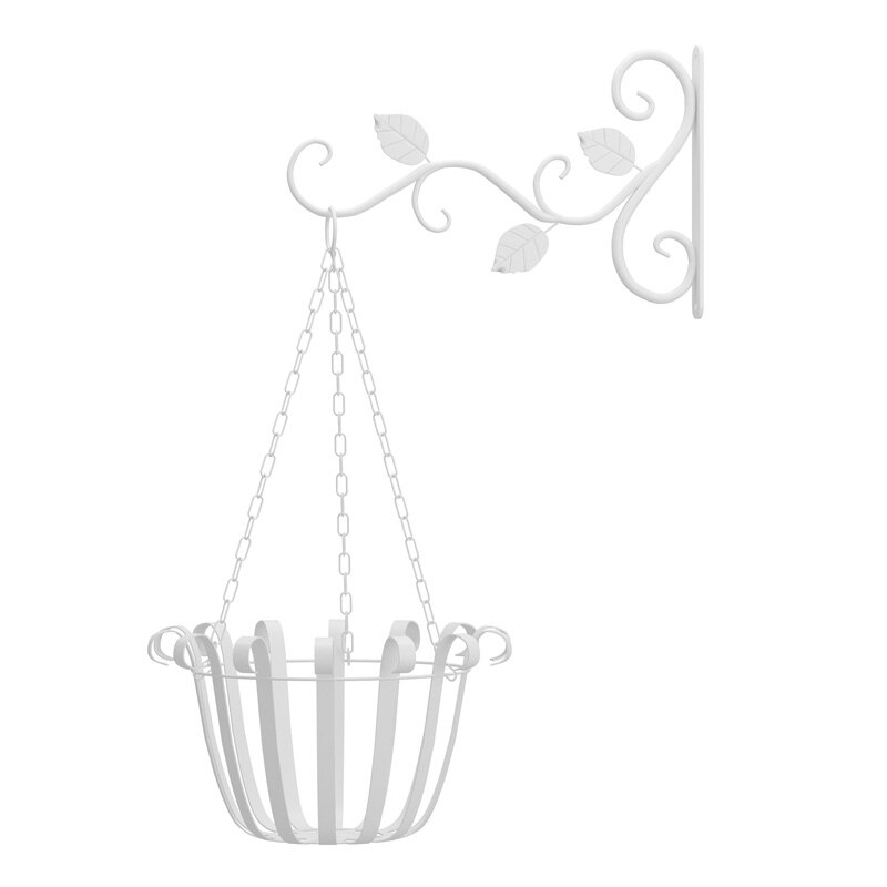 Bracket Hook Iron Hanger Plants Holder Balcony Home Decoration European Style Wall Hanging Flower Pot Support: white1
