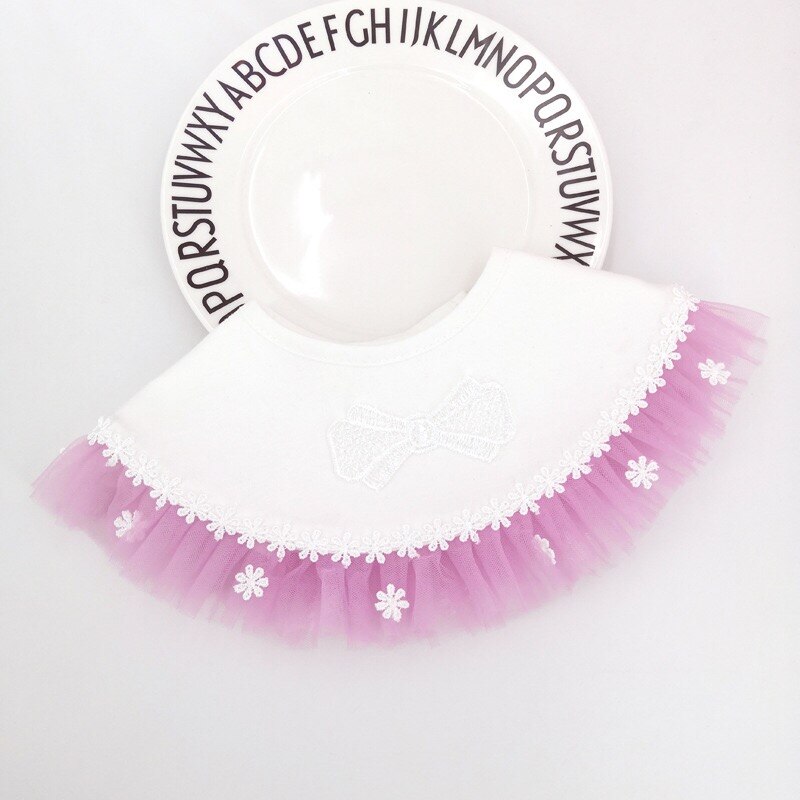 Koreaanse Baby Prinses Speeksel Handdoek Katoen Bib Borduurwerk Kleur Kinderen Verjaardag Laat Kraag: 8