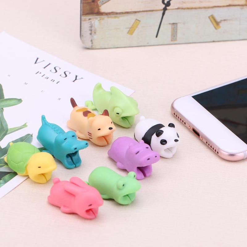 1 piezas Protector de Cable mordeduras de animales para Iphone protegido Cable amigos de dibujos animados Cable muerde Kabel Diertjes teléfono titular soporte cable cable muerde protector animal protector de cable