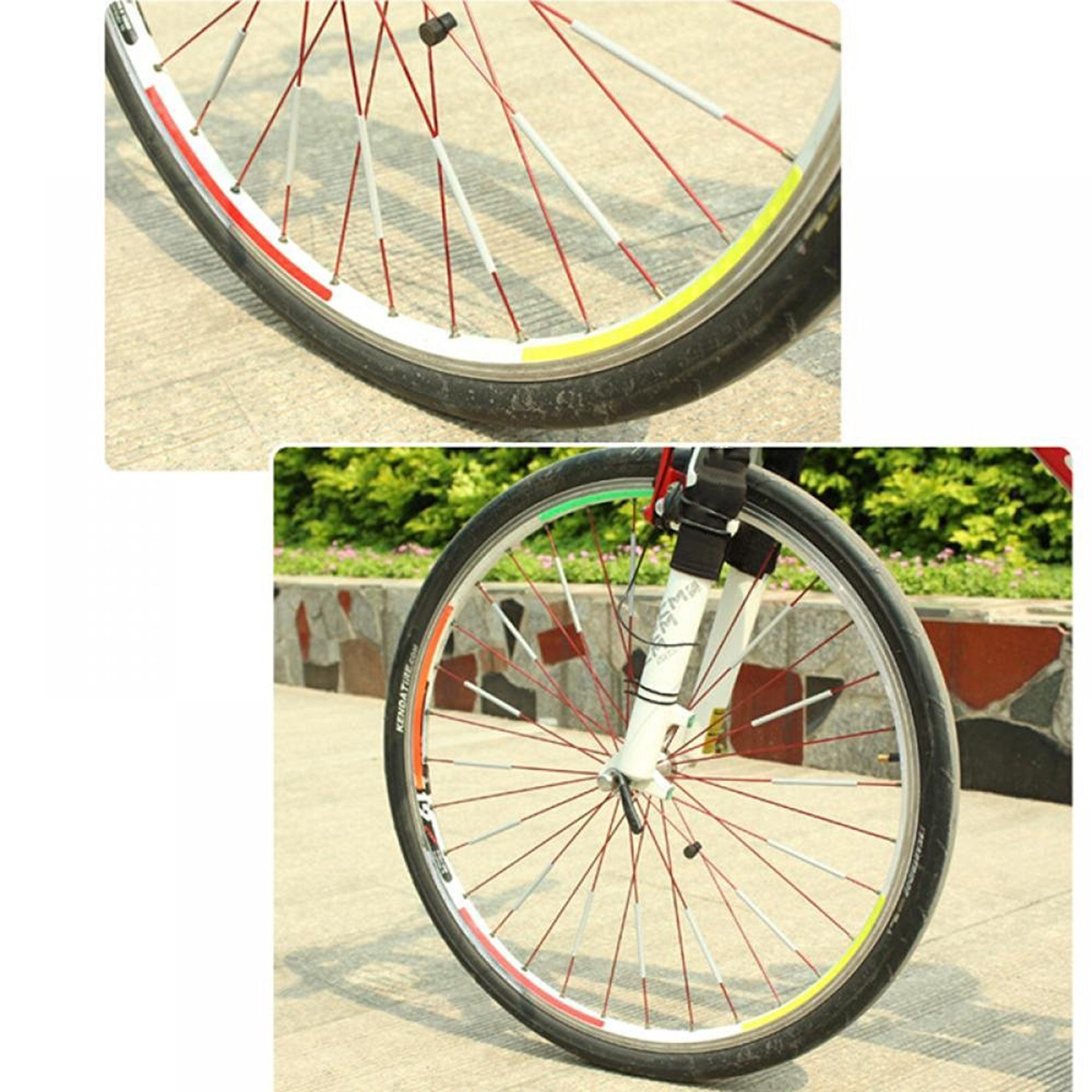36Pcs Fiets Wheel Spoke Reflectoren Fiets Accessorie Fiets Fietsen Reflecterende Spoke Covers Mount Clip Sticker Tube Waarschuwing Strip