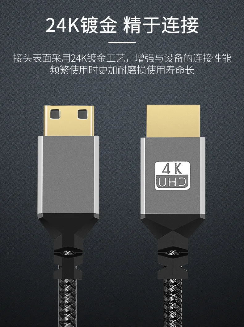 10M 0.3M 4K 60Hz Mini Hd Naar Hdmi-Compatibele Kabel 3d Hoge Snelheid Hdmi Adapter Kabel Voor Camera Monitor Projector Tv Box Computer