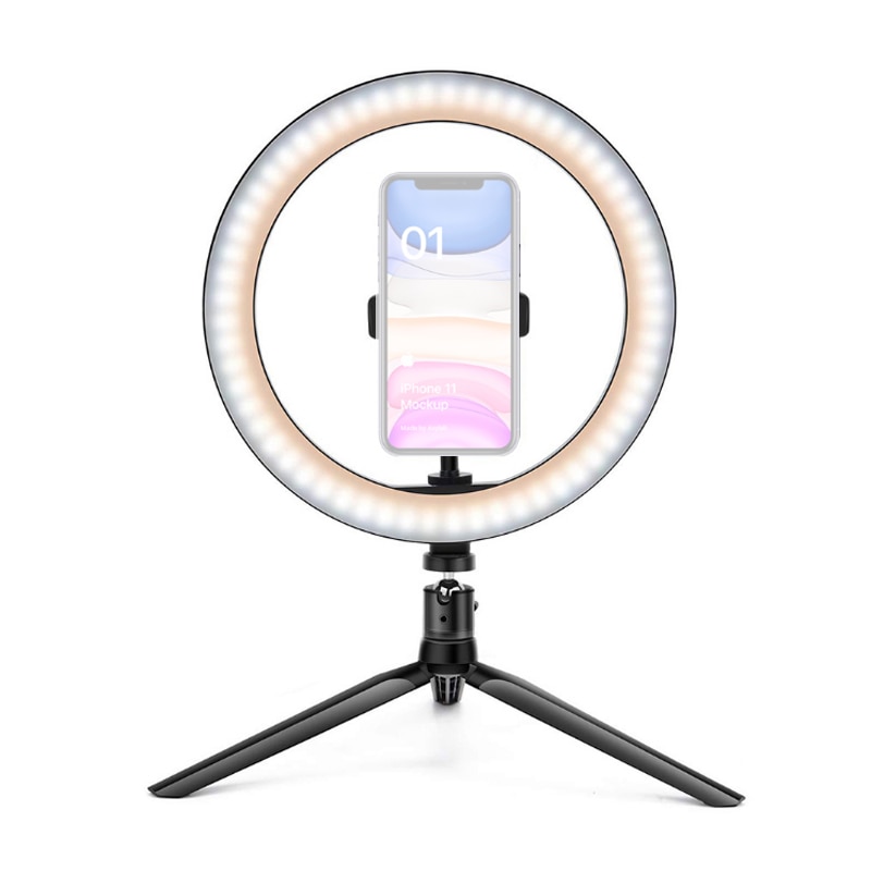 10 Inch Led Camera Make Selfie Ring Licht Met Telefoon Houder Stand Grote Fotografie Licht Ring Lamp Dimbare Statief Voor foto 'S