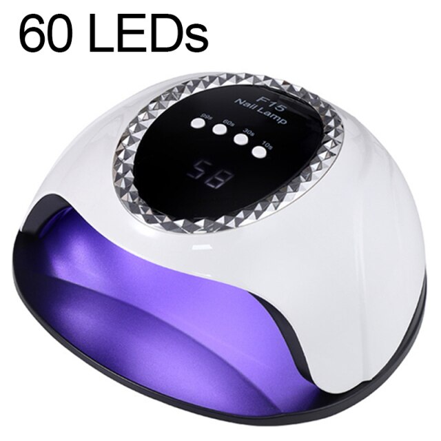 Nail Lamp Gel Nail Polish Dryer For Nails Gellak UV Lamp Quick Drying Smart LCD Display Art Tool Manicure Machine: White-Silver / US