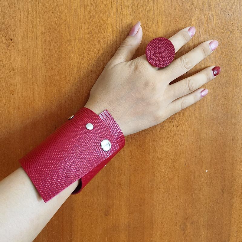 Tekstur læderarmbånd til kvinder armbånd femme punk wrap armbånd & armringe femme smykker