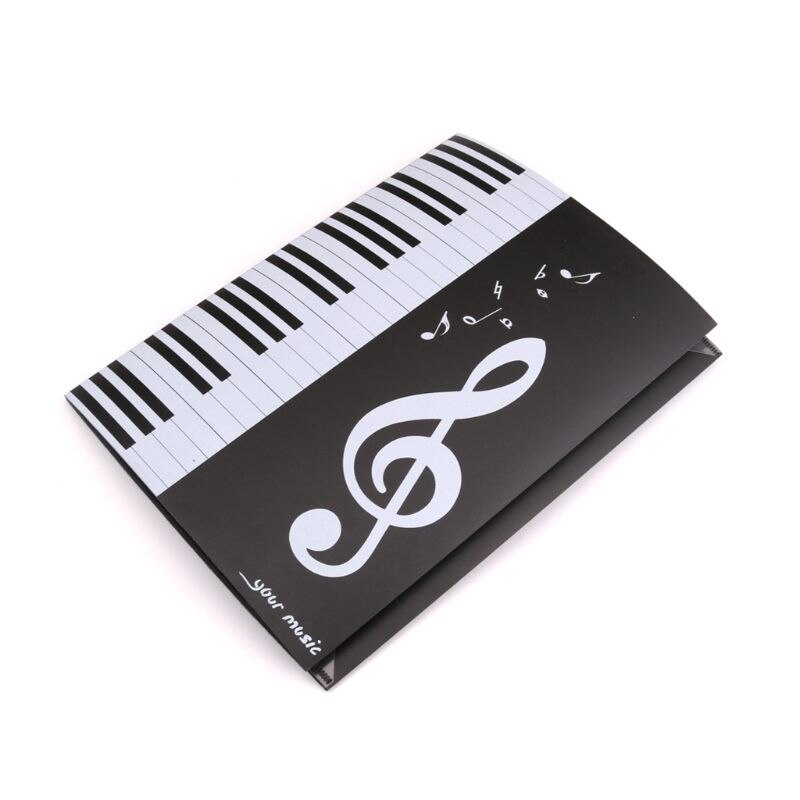 Foldable Piano Music Score Sheet A4 Size 6 Pages Treble Clef Folder Organizer PVC