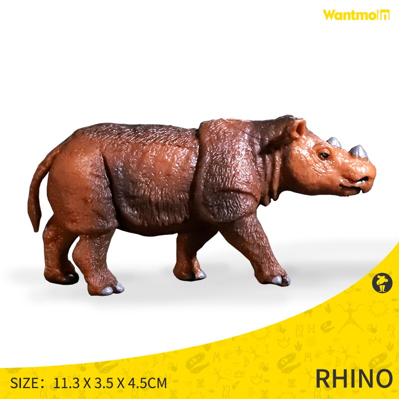 Safari Animals Figures Toys, Realistic Jumbo Wild Zoo Animals Figurines Large- Plastic Playset with Elephant, Giraffe, Lion, etc: rhinoceros