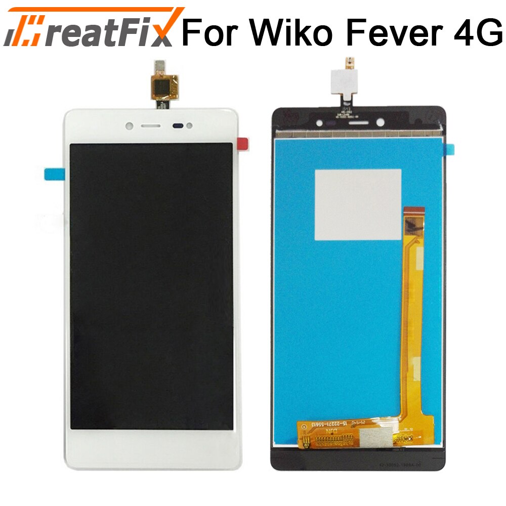 Grote Fix Getest LCD Touch Screen Digitizer Voor wiko fever 4G Lcd-scherm Met Touch Screen Vergadering lcd wiko fever: Fever 4G White