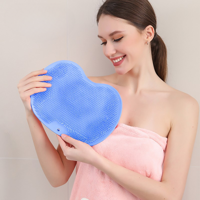 Exfoliating Shower Massage Scraper Bathroom Non-slip Bath Mat Back Massage Brush Silicone Foot Wash Body Cleaning Bathing Tool