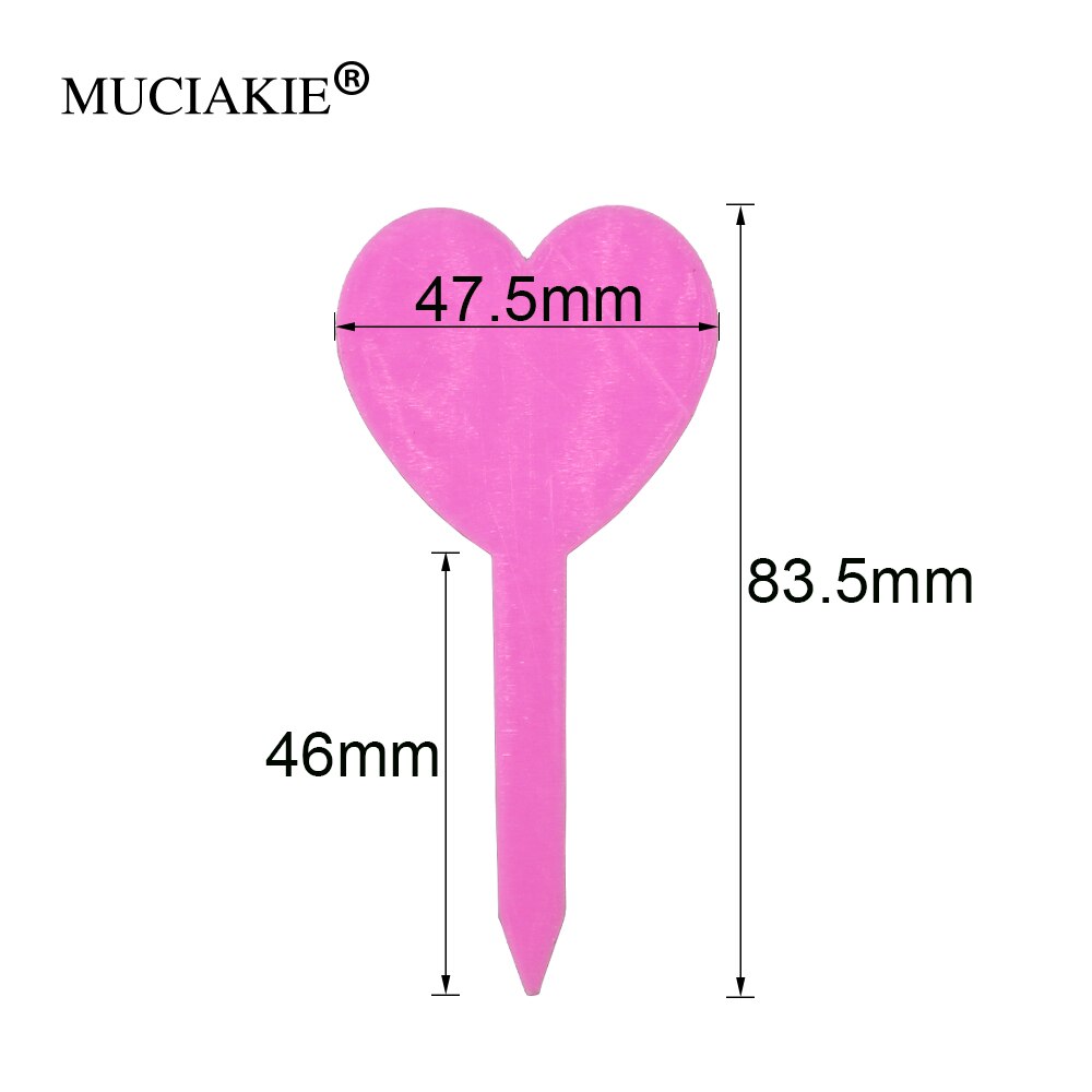 MUCIAKIE 50PCS Gardening Plant Heart Shape Waterproof Thick Tags Reusable Flower Label Markers Tools Garden Seedling Tray Mark