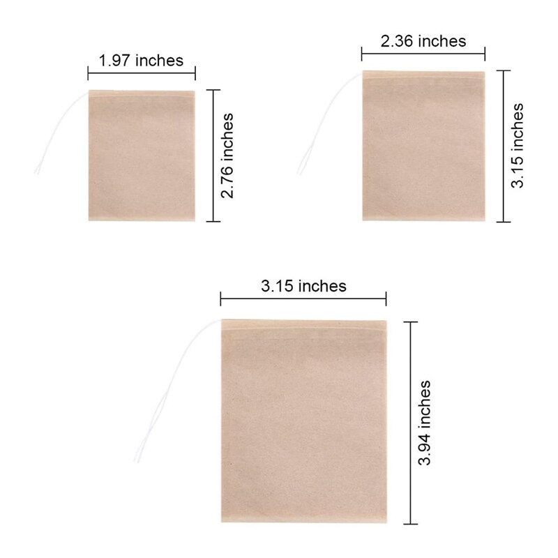 400 Pack Disposable Drawstring Tea Filter Bags Safe & Natural Unbleached Paper Tea Infuser Drawstring Empty Bag for Loose Leaf T