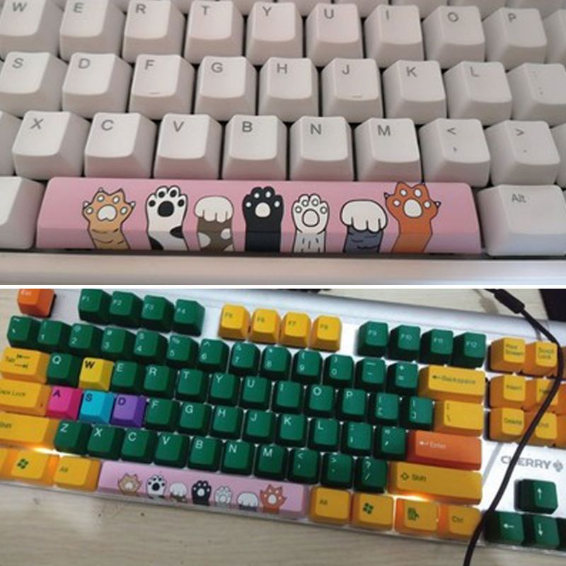 Replace SpaceBar Keycap PBT Five Sides Dye-Subbed Spacebar 6.25U Cherry Profile Space Bar Keycap for DIY Mechanical Keyboard