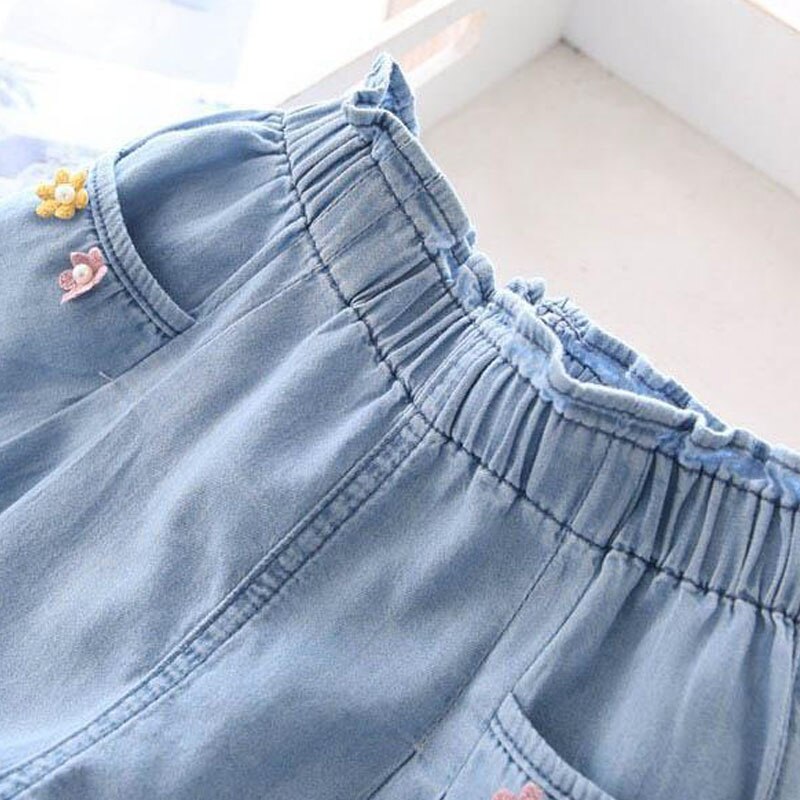 Abbigliamento per bambini pantaloncini di jeans per ragazze pantaloni estivi Bowknot per bambini pantaloni da spiaggia per bambini pantaloncini per bambini per ragazze adolescenti