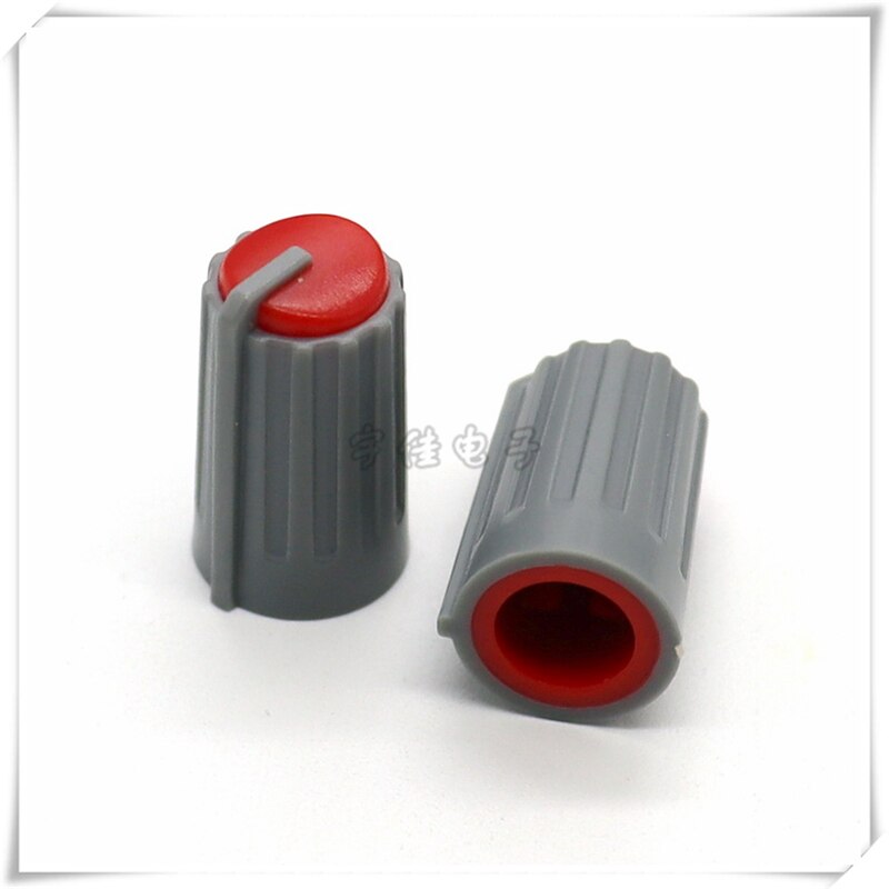 Pommeau de potentiomètre en plastique, demi-arbre 10.5x18MM, encodeur rotatif, bouton de commutation de volume adapté à l'axe D 6MM, 10 pièces: Rouge