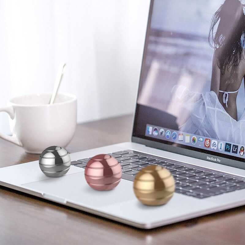 Decompression Finger Gyroscope Rotating Gyro Spherical Desk Gyroscope Desk Toy Optical Illusion Flowing Finger Toy For Adult