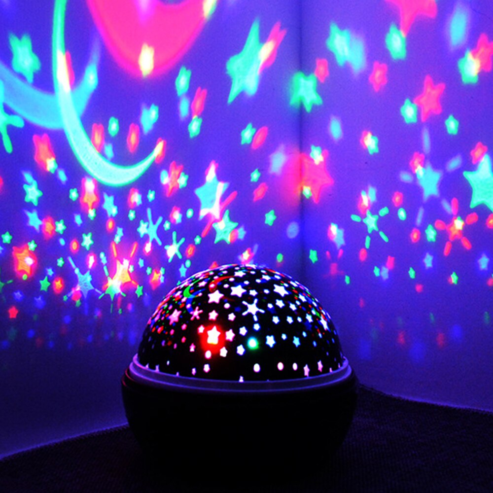 Ster Licht Projector LED Night Star Moon Master Kinderen Kids Baby Romantische Kleurrijke Decor Batterij Projectielamp