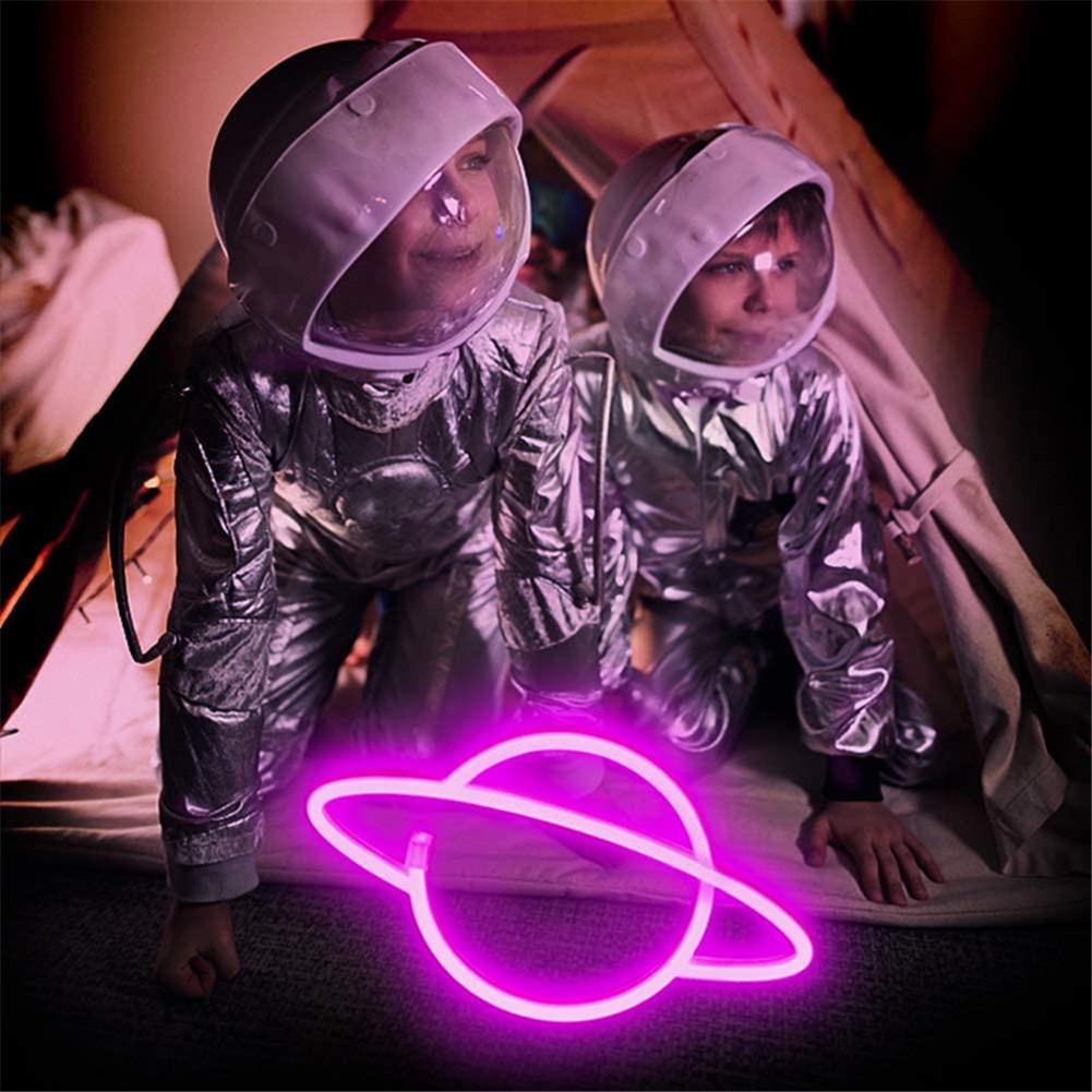 eins LED Planeten Neon- Lampe Universum Elliptischen Planeten Neon- Zeichen Licht USB Nacht Lampe Heimat Party Dekorative Zauberstab Licht Art