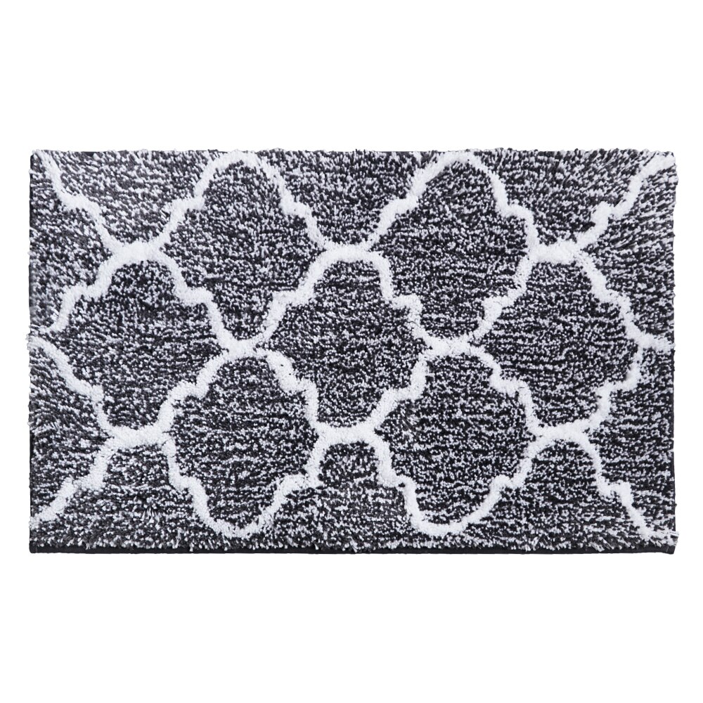 Moroccan Bathroom Mats Non-slip Microfiber Soft Absorbent Bath Floor Mats Shower Rugs 45x65cm/50x80cm/45x120cm Grey Navy Coffee