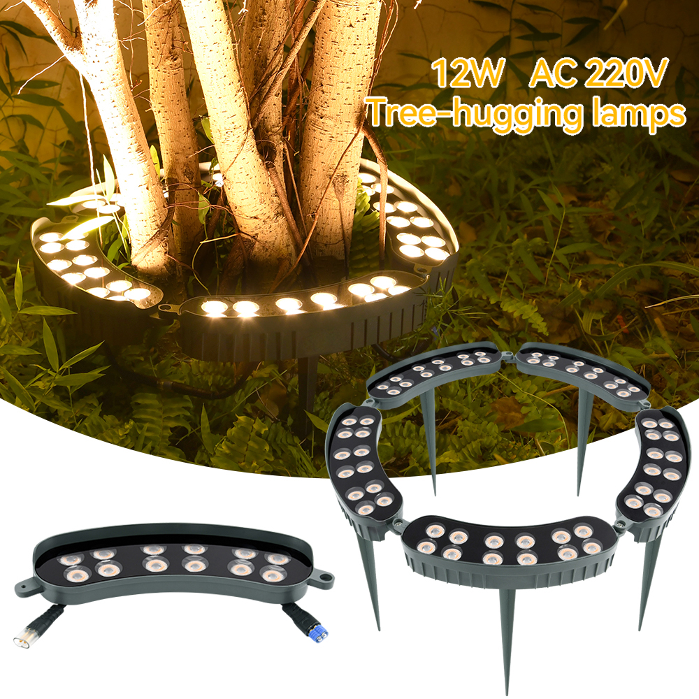 Udendørs led-trælampe vandtæt trælampe med  ip65 træer og jordspyd led-natlampe til have, gårdsplads og sti