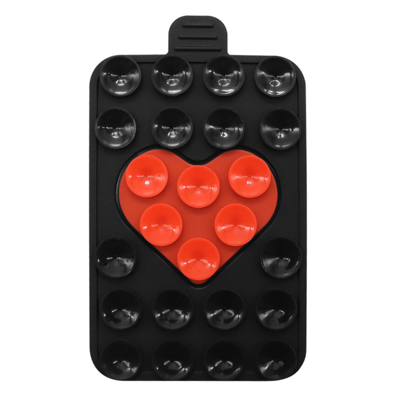 Support d'aspiration de téléphone Double face en forme de coeur, ventouse en Silicone polyvalente, étui de téléphone, poignée de téléphone collante: green