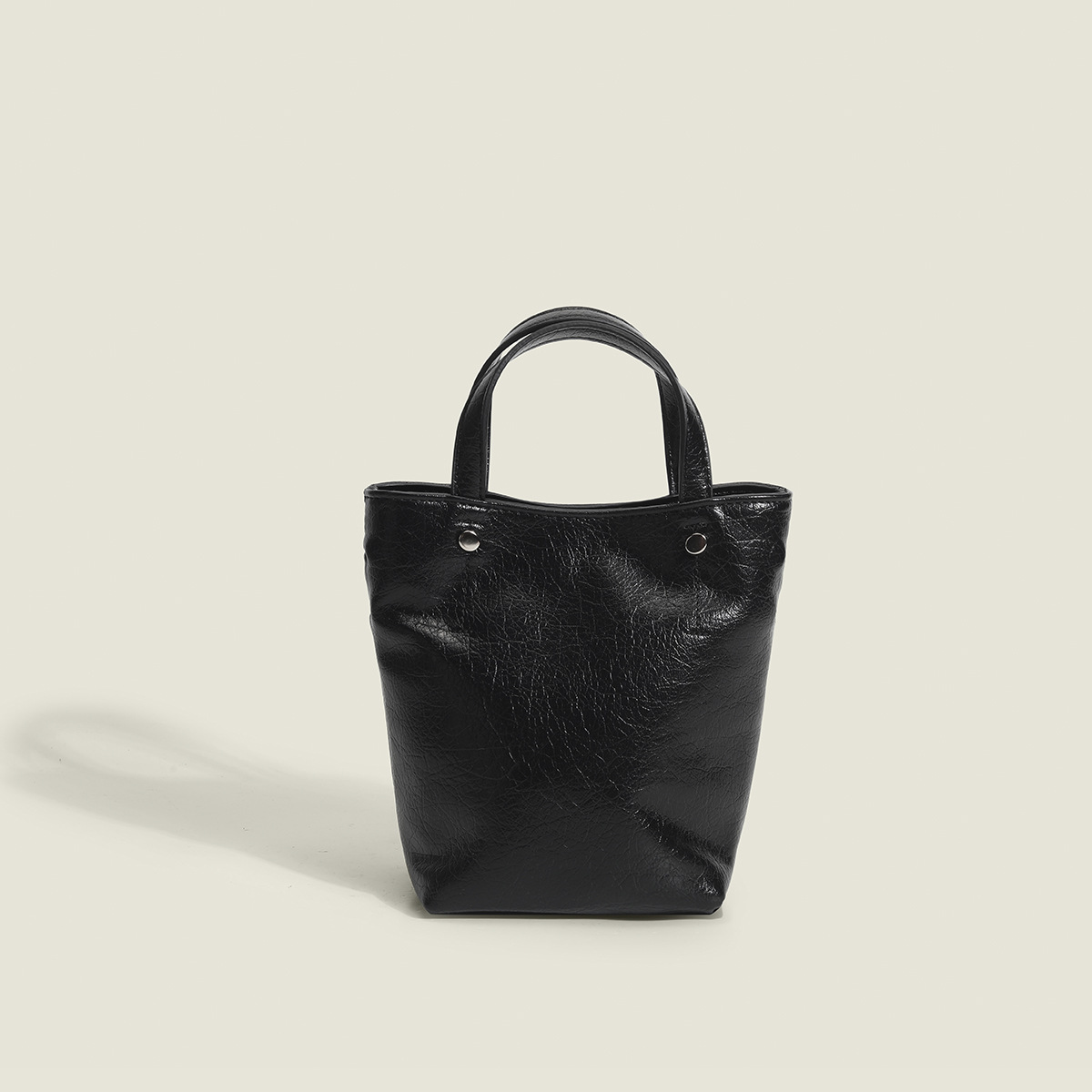 Coréen argent huile cire cuir mini sac – Grandado