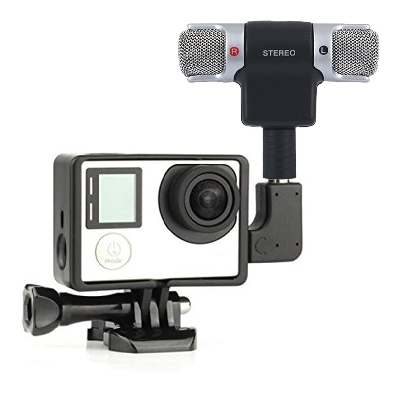 kebidumei Portable Mini Stereo Recording Microphone 3.5mm Jack Mic For Camera PC Laptop Notebook Left and Right Channel