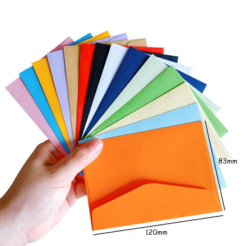 10 Stks/partij 14 Snoep Kleuren Blank Mini Enveloppen Envelop Bruiloft Verjaardagsfeestje Uitnodiging Benodigdheden Kraftpapier Enveloppen: Random