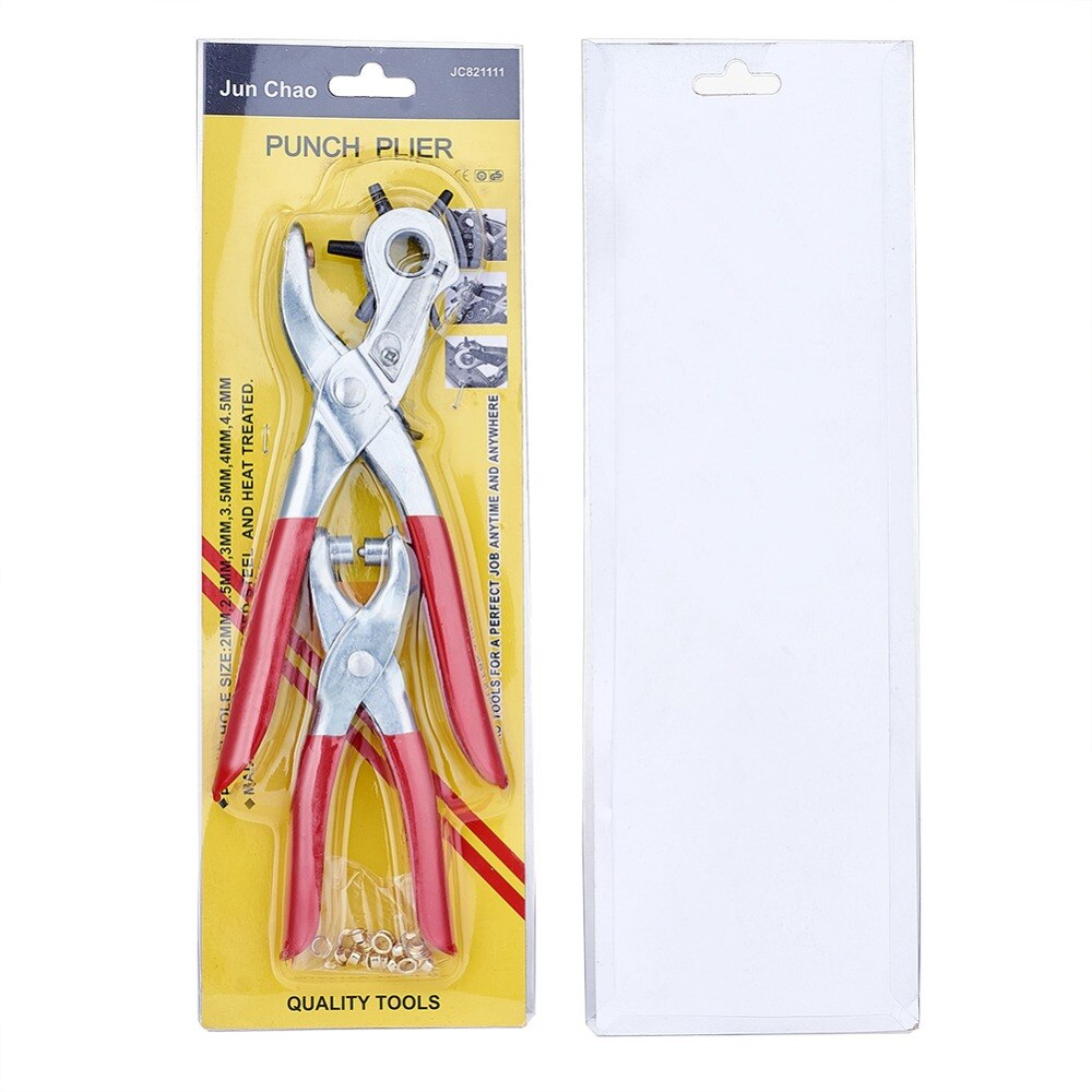 Leather Belt Hole Punch Plier Eyelet Puncher Revolve Sewing Machine 335x110x25mm Red