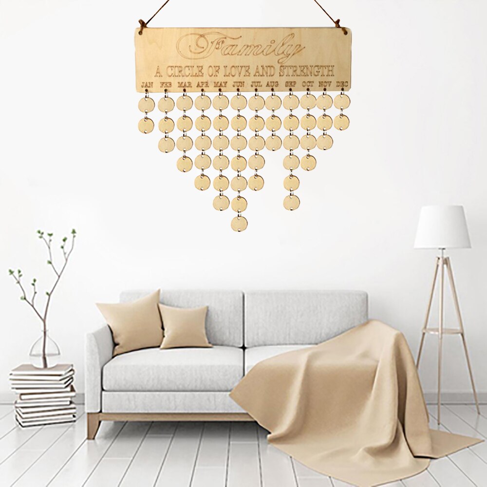 Geburtstag Erinnerung Bord Birke Kalender Plakette Zeichen Familie Freunde Holz DIY Calend Kalender Holz