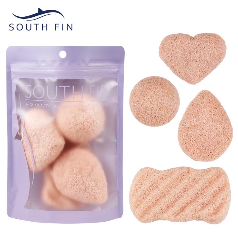 4 PCS/SET Natural Soft Konjac Facial Puff Face Body Cleanse Washing Sponge Exfoliator Cleansing Sponge Puff