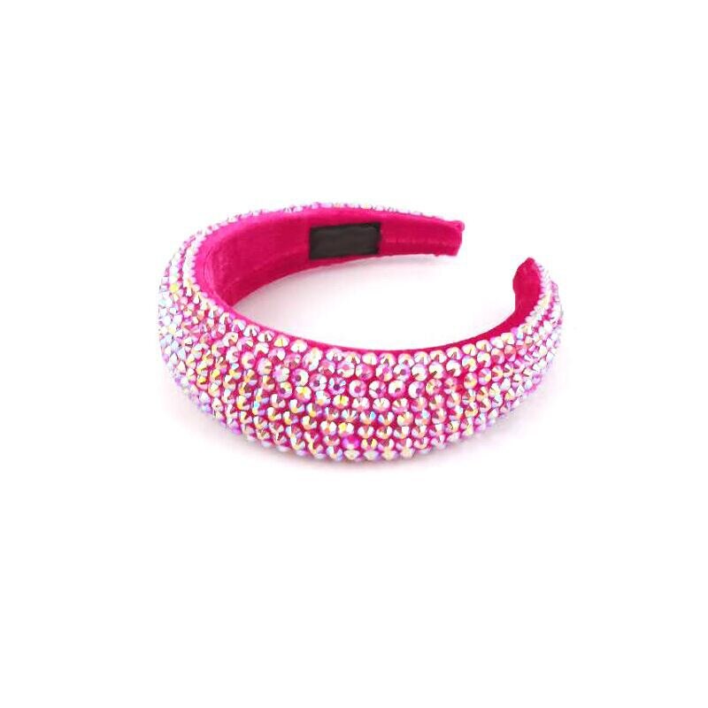 Headwear barroco bandana simulação cheia diamante bandana borda larga strass acessórios para o cabelo: 16 meihong