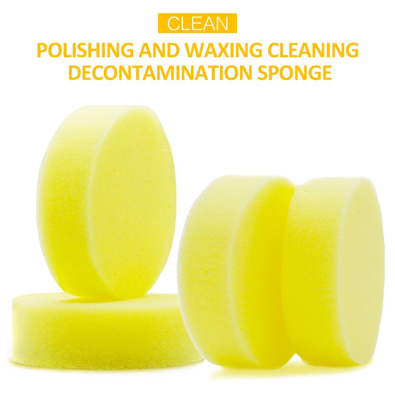 Durable Round Yellow Wax Sponges Shoes Polish Sponge Marbles Wax Foam Sponges Glasses Floors Wax Sponge Clean Supplies