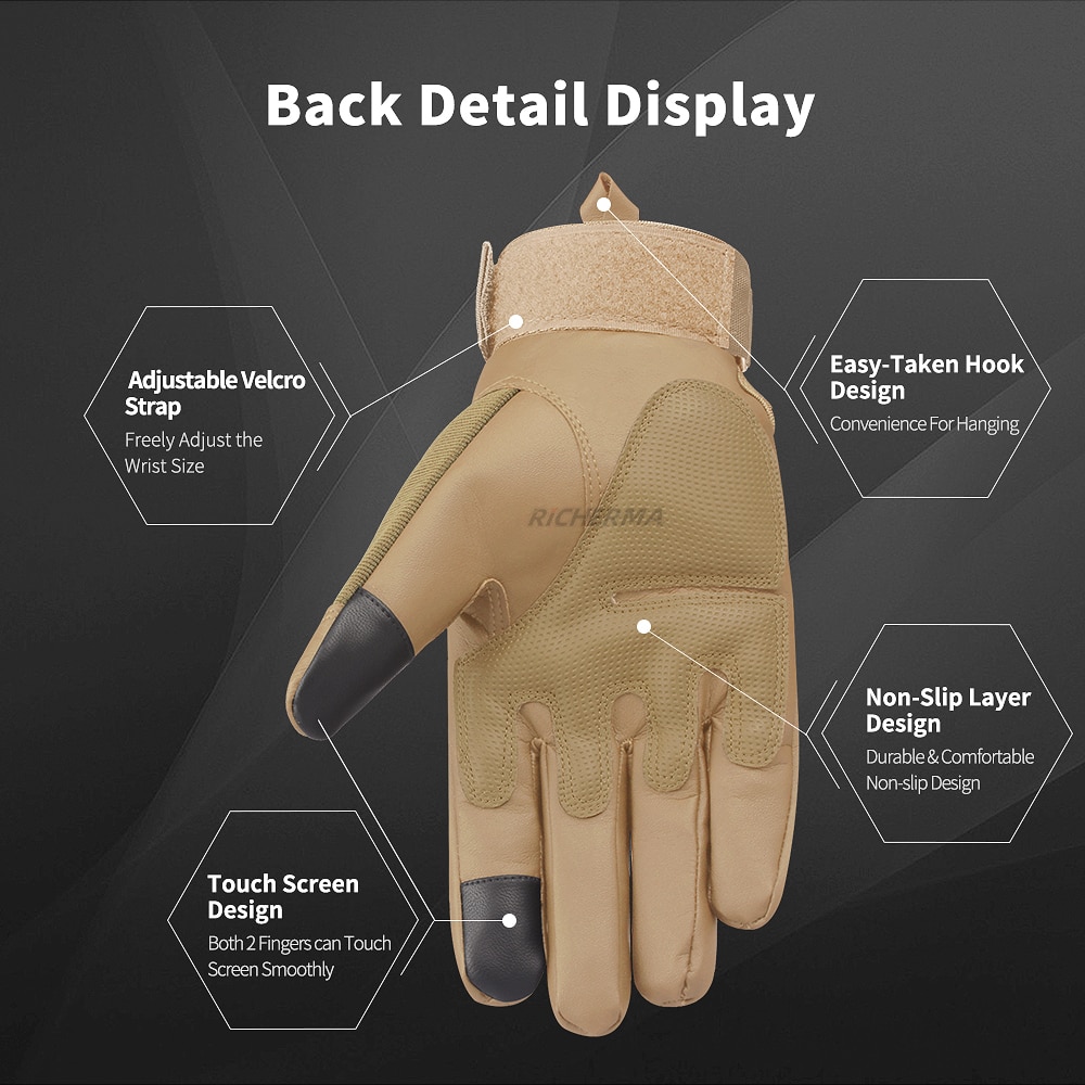 Touchscreen Leather Motorcycle Gloves Full Finger Hard Knuckle Winter Summer Motocross Motorbike Gloves Moto Biker Riding Gloves