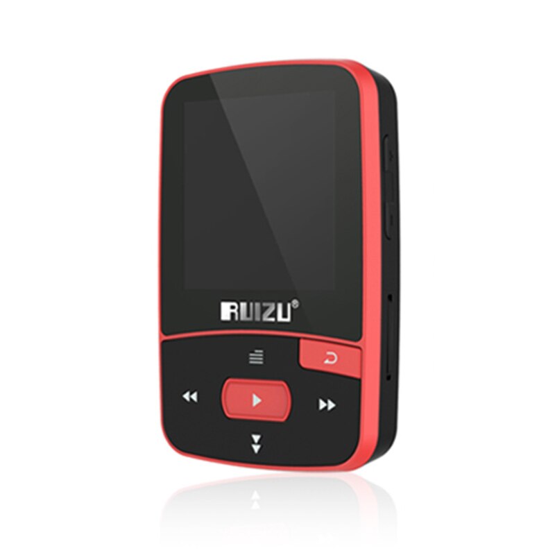 RUIZU-reproductor MP3 X50 de 1,5 &quot;, 8GB, sonido HiFi sin pérdidas, Bluetooth, podómetro, Radio FM, grabación, E-book, calendario de tiempo: Rojo