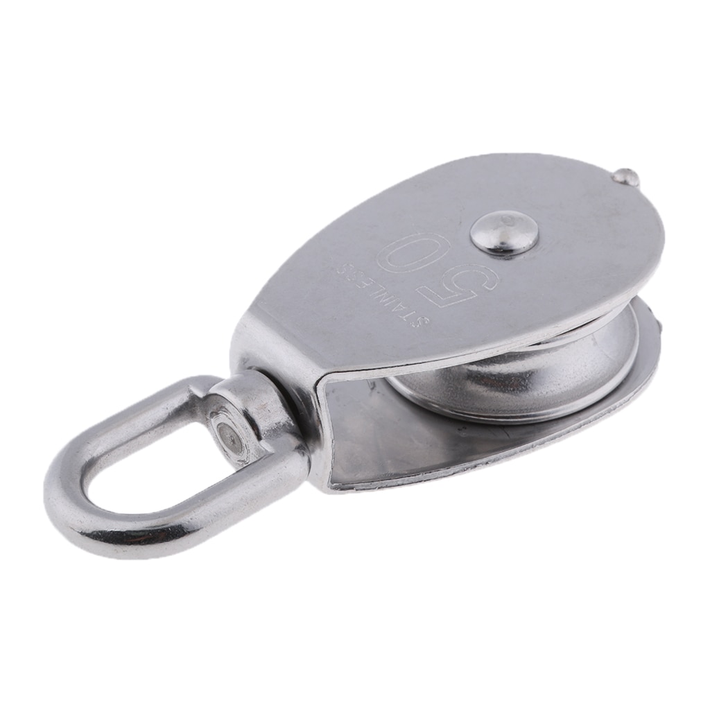 50mm Single Sheave Pulley Block with Swivel Eye 304 Stainless Steel