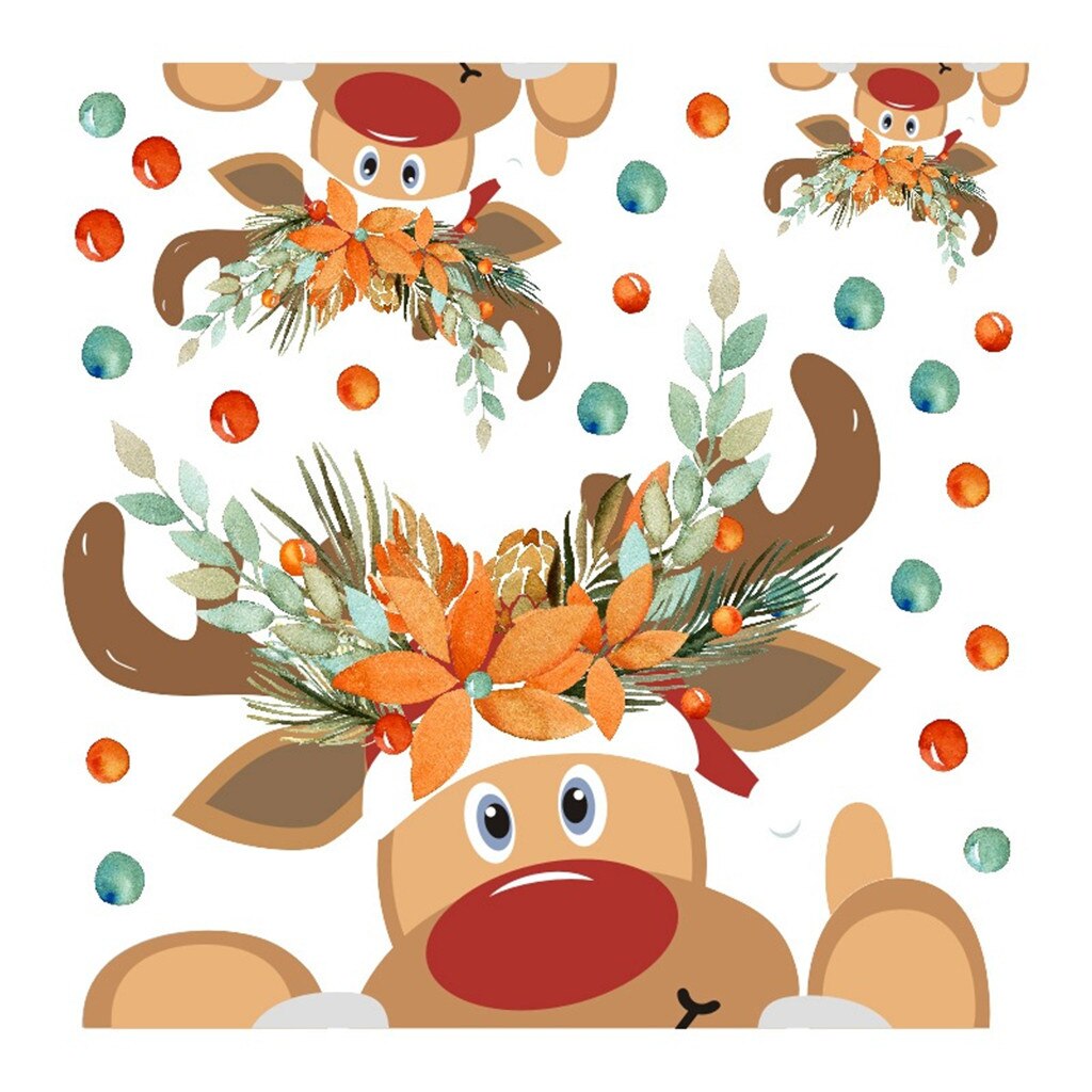 Merry Christmas Background Wall Sticker Window Home Decor Decal Decoration Christmas Day Decorations Happy Year Рождество#T2