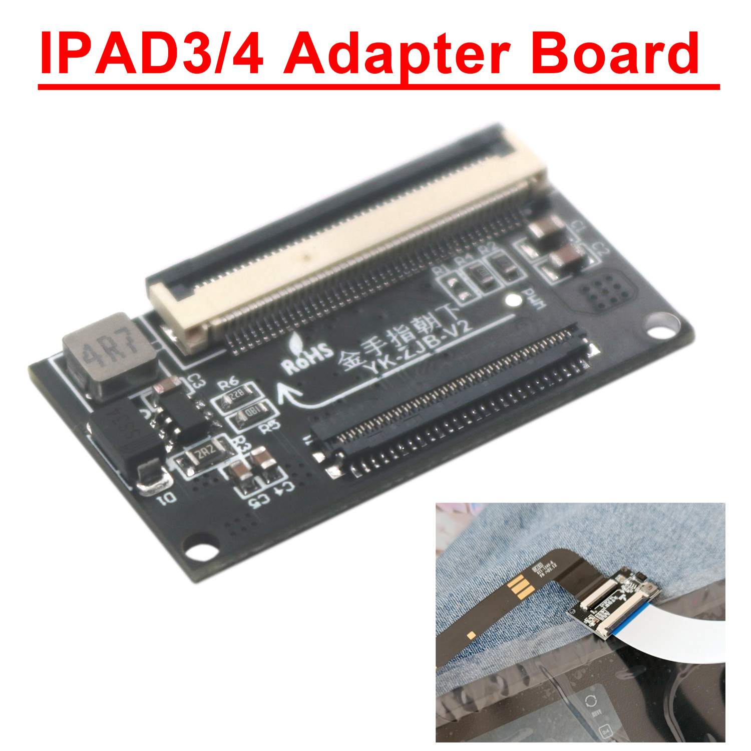 Placa adaptadora EDP para IPad 3 y 4, convertidor de pantalla de 3/4 pulgadas, 40 pines a iPad 9,7, 51 pines