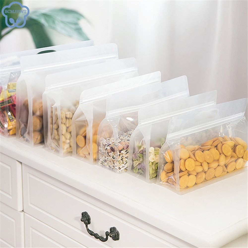 Sacchetto per alimenti freschi contenitori a tenuta stagna sacchetto per la conservazione degli alimenti riutilizzabile Stand Up Zip Shut Bag organizzazione del frigorifero forniture da cucina