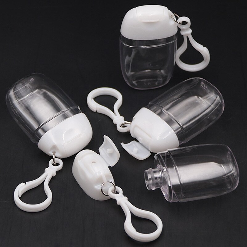 Travel Plastic Transparent Bottling With D-shape Carabiner Portable Packaging Bottle Durable Stylish Travel Bottles