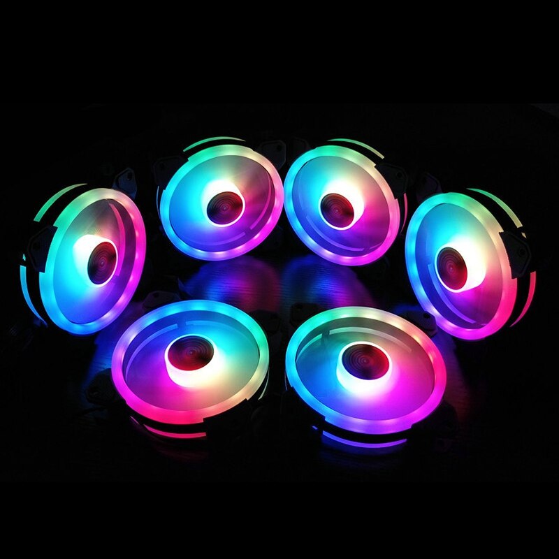 COOLMOON for Ray II Chassis Fan Computer Internal and External Dual Aperture Luminous Fan Fan 120mm RGB Color 6 Packs