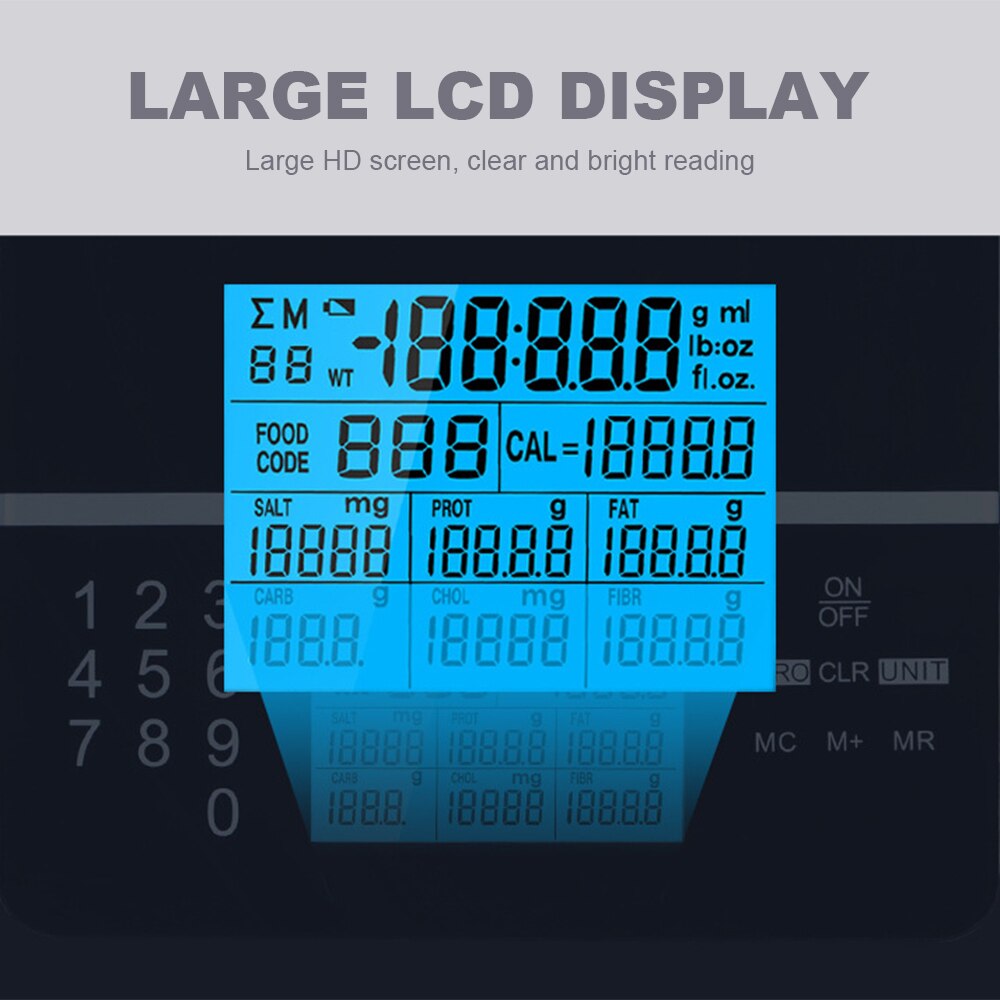 Báscula para nutrición de alimentos inteligente, báscula Digital de cocina, calorías, proteínas, hidratos de carbono, gramos de onzas para hornear