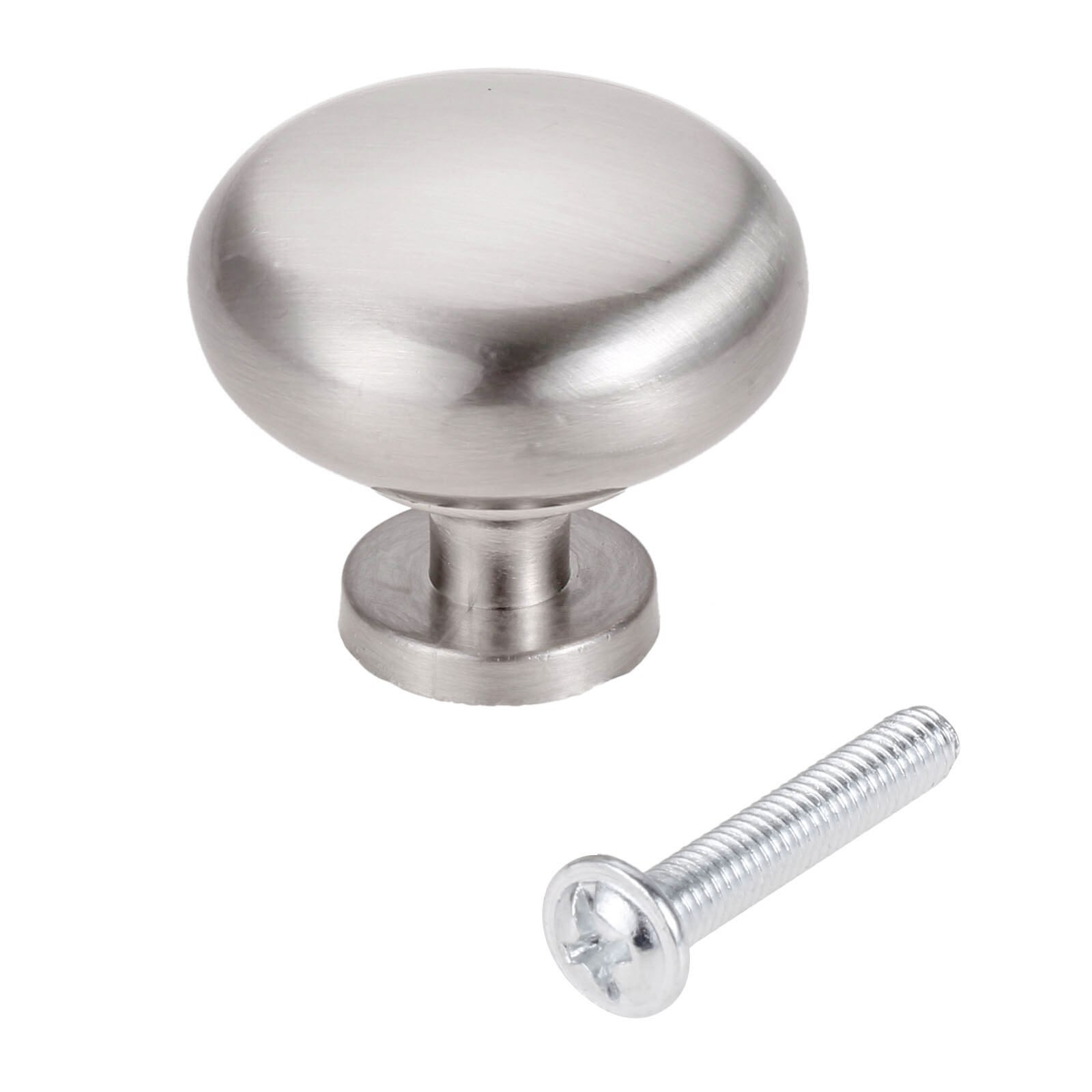 1Pc Ronde Knop Enkel Gat Zinklegering Keuken Kast Lade Kast Deurgrepen Meubels Accessoires: Brushed Nickle