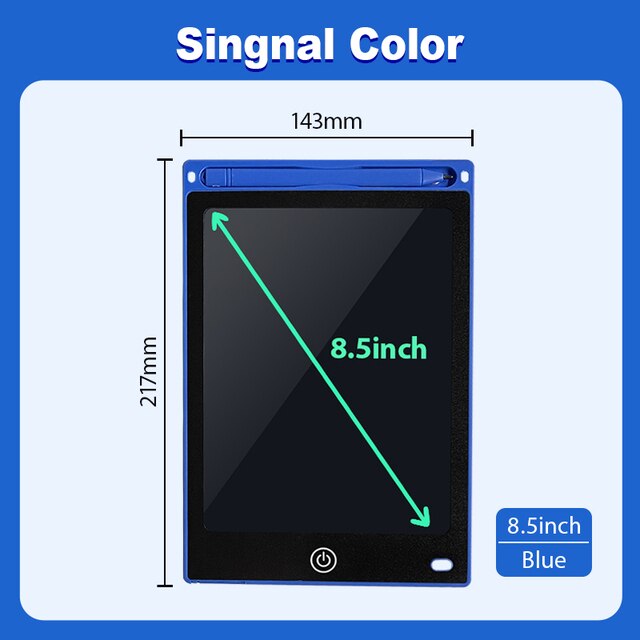 Planche à dessin électronique, écran LCD de 8.5 pouces, tablette graphique numérique pour dessin, bloc d&#39;écriture électronique, jouets pour enfants: blue 8.5inch signal