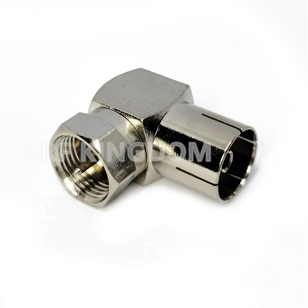 Adaptateurs F Type vers TV IEC, connecteur de prise d'antenne aérienne TV à 90 degrés, adaptateur à Angle droit, prise câble coaxial, ensemble de F-TV, 1 pièce