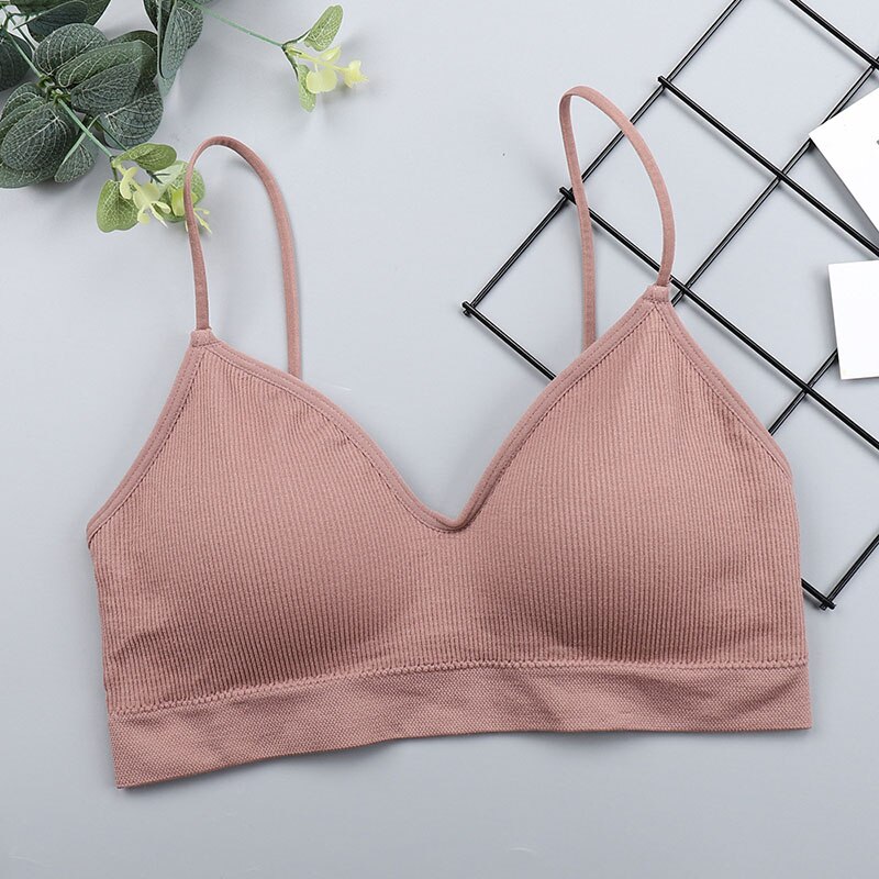 SVOKOR Push Up Solid Bra Elastic Gathering Bralette Summer Anti-light Korean Style Wild Bra Tube Top Sexy Seamless Wire free Bra: Pink / plus size