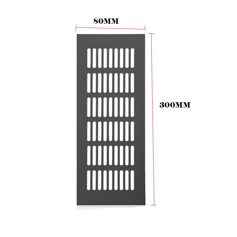Møbler hardware aluminiumlegering ventilation mesh rektangulært skab garderobe ventilation udluftning: 80 x 300mm