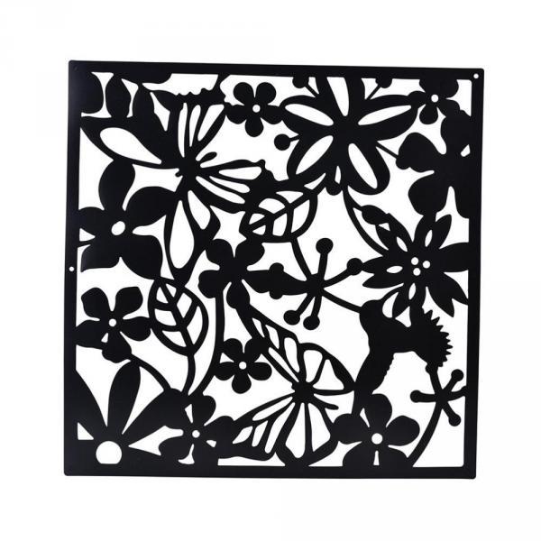 8x Flower Wall Sticker Hanging Screen Panel Room Divider Partition Black