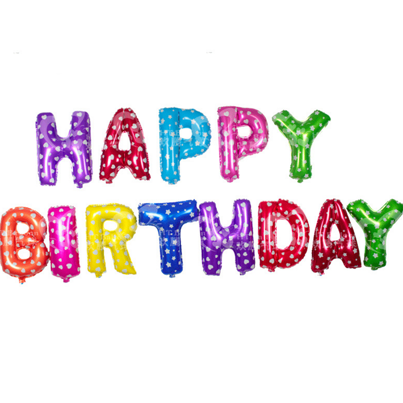 13Pcs/Set Happy Birthday Decoration Balloons Rose Gold Letter Foil Ballons Birthday Party Decorations Globos Balony Anniversaire: Printed color